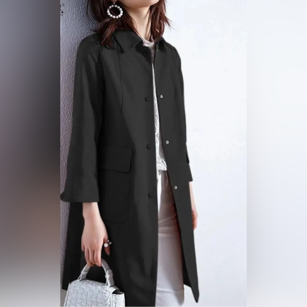 Worthington Classic Black Trench, Car or City Coat Jacket Size 14